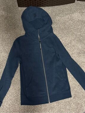 Lululemon Navy Full-Zip Hooded Scuba Sweatshirt